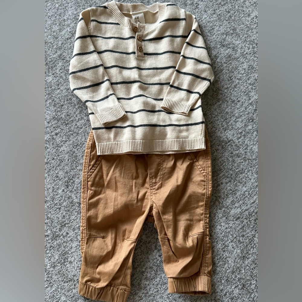 H&M 2 piece cotton Set Size 6 months - Picture 2 of 4